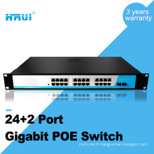 Haute performance 1000M 48v 2 ports sfp 24 ports poe commutateurs